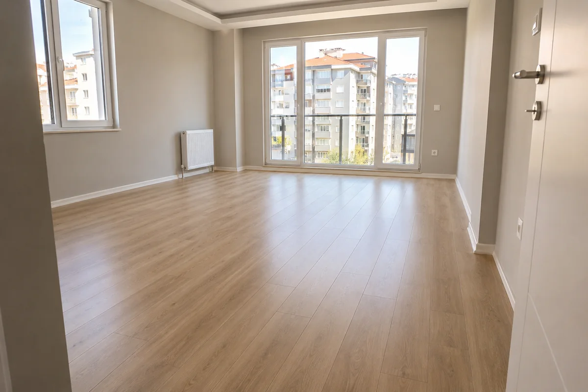 Açık meşe laminat parke salon